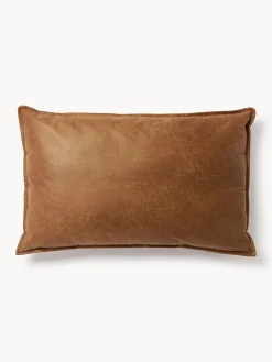 Cojín grande de cuero reciclado sofá Lennon, 50 x 80 cm
