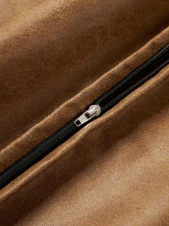 Cojín grande de cuero reciclado sofá Lennon, 50 x 80 cm