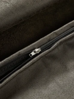 Cojín grande de cuero reciclado sofá Lennon, 50 x 80 cm