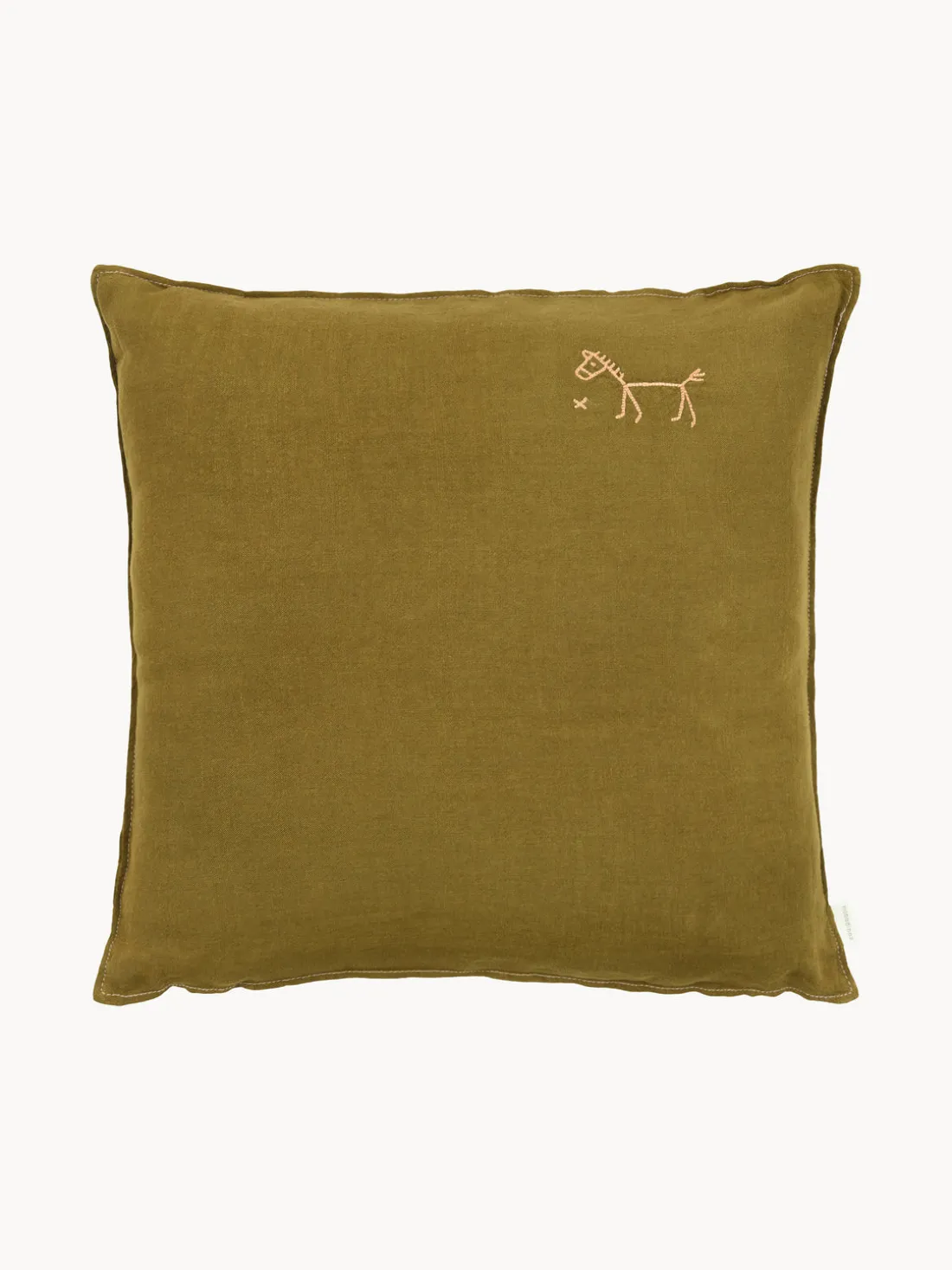 Cojín infantil de lino bordado L1N0