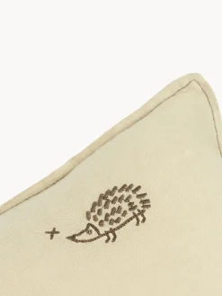 Cojín infantil de lino bordado L1N0