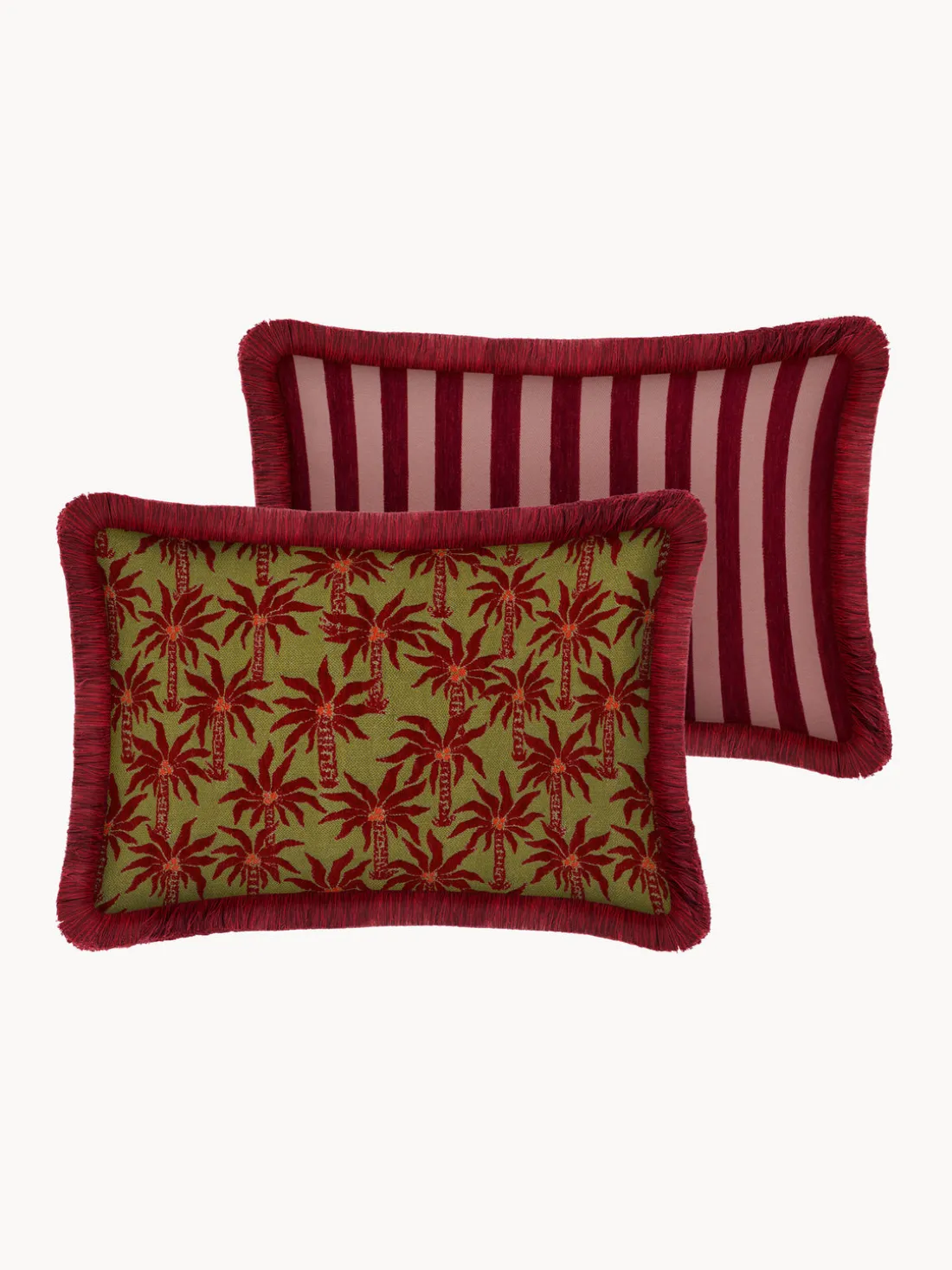 Cojín reversible artesanal para exterior Laura & Jackie