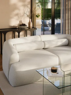 Cojín rulo de sofá en tejido bouclé Sofia