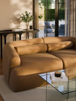 Cojín rulo de sofá en tejido bouclé Sofia