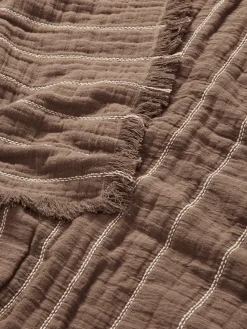 Colcha de algodón con estampado a rayas Aires