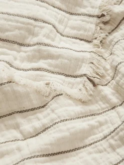 Colcha de algodón con estampado a rayas Aires