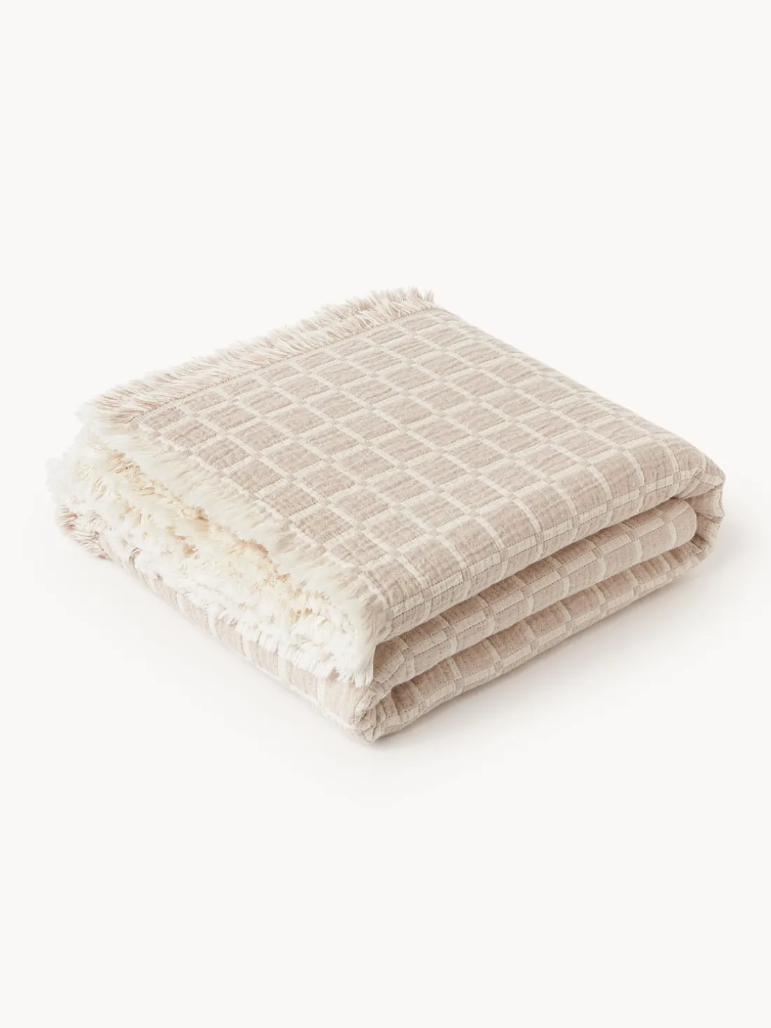 Colcha de muselina lavada con flecos Ronia