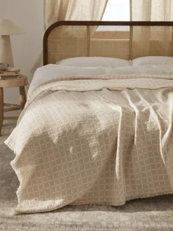 Colcha de muselina lavada con flecos Ronia