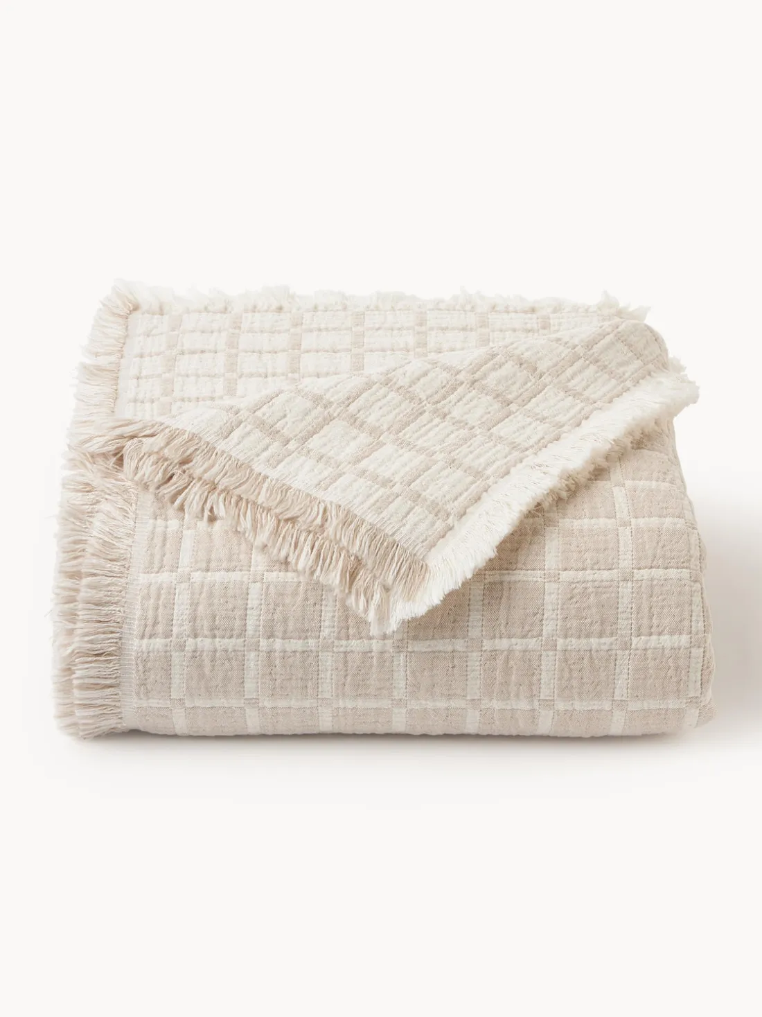 Colcha de muselina lavada con flecos Ronia