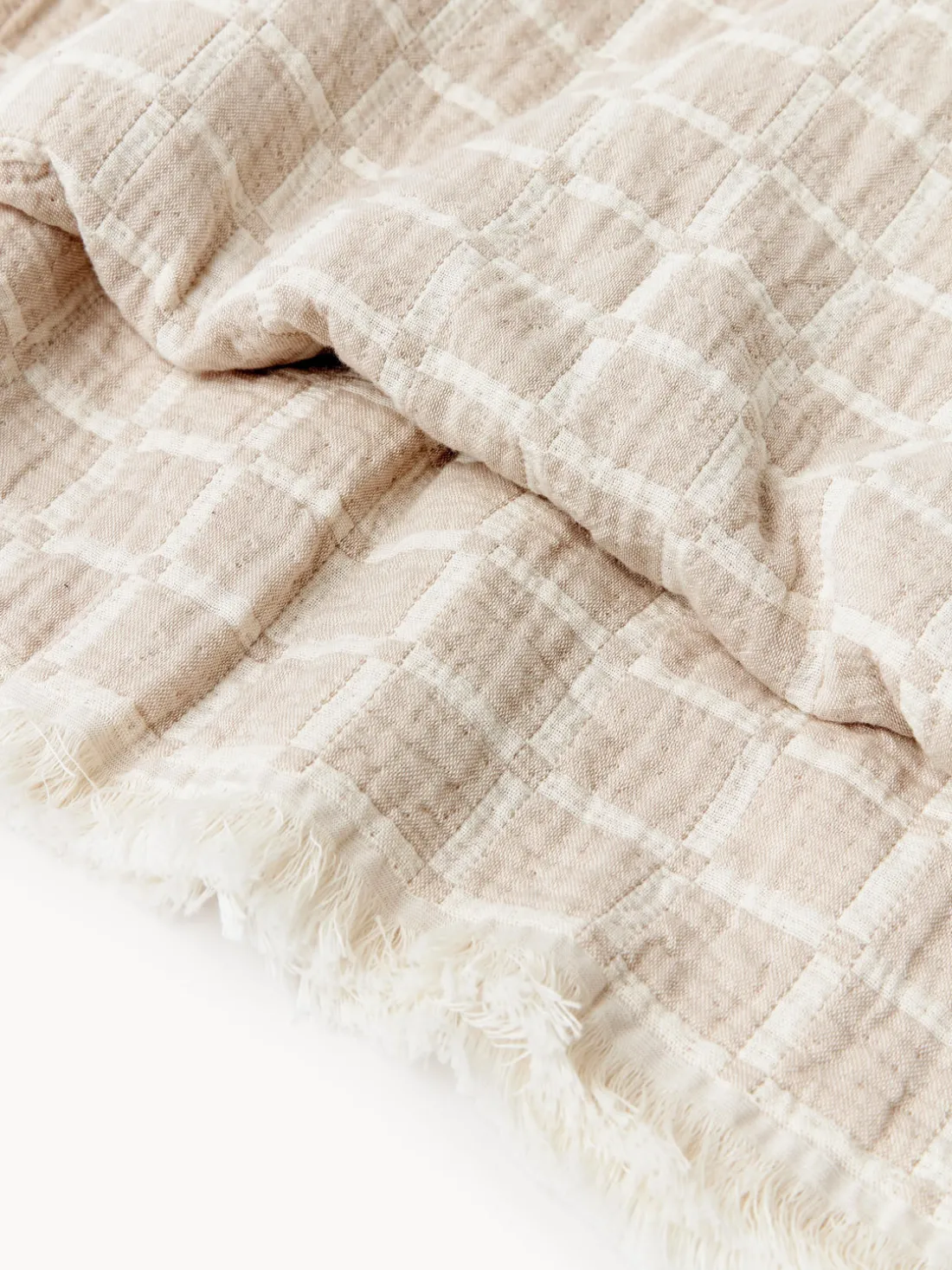 Colcha de muselina lavada con flecos Ronia