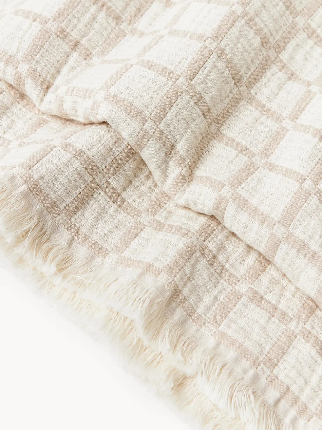 Colcha de muselina lavada con flecos Ronia