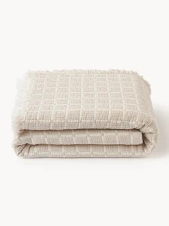 Colcha de muselina lavada con flecos Ronia