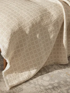 Colcha de muselina lavada con flecos Ronia