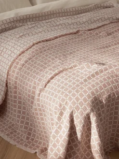 Colcha de muselina lavada con flecos Ronia