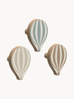 Colgadores de pared artesanales de madera de haya Ballon, 3 uds.