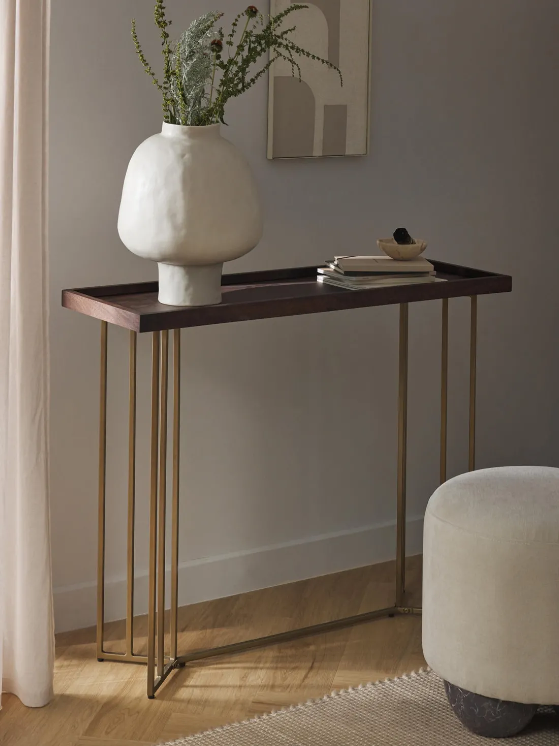 Consola de recibidor de madera de mango Luca