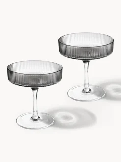 Copas de champán sopladas con relieves Ripple