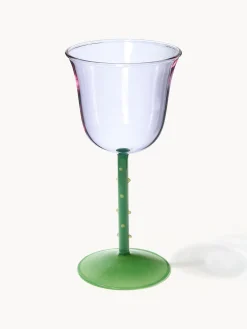 Copas de vino artesanales de vidrio borosilicato Dot, 2 uds.