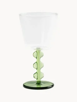 Copas de vino artesanales de vidrio borosilicato Petal, 2 uds.