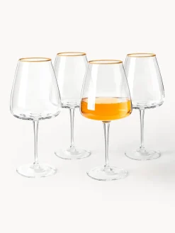 Copas de vino blanco de vidrio soplado Ellery, 4 uds.