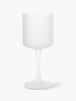 Copas de vino blanco sopladas con relieve Ripple, 2 uds.