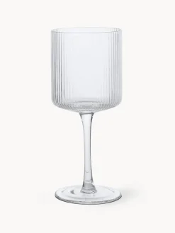 Copas de vino blanco sopladas con relieve Ripple, 2 uds.