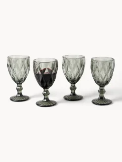 Copas de vino con patrón texturizado Colorado, 4 uds.