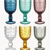 Copas de vino con relieves Geometrie, 6 uds.