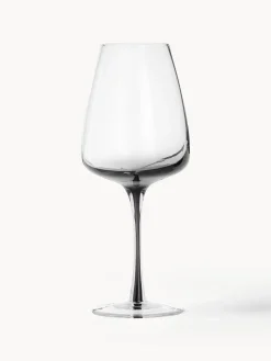 Copas de vino de vidrio soplado artesanalmente Smoke, 4 uds.