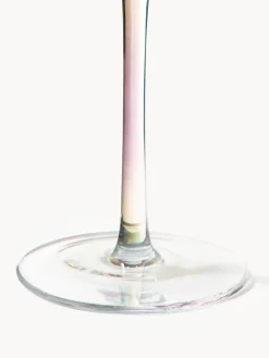 Copas de vino sopladas con relieve y brillo nacarino Juno, 4 uds.