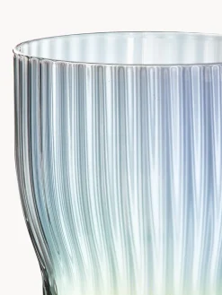 Copas de vino sopladas con relieve y brillo nacarino Juno, 4 uds.