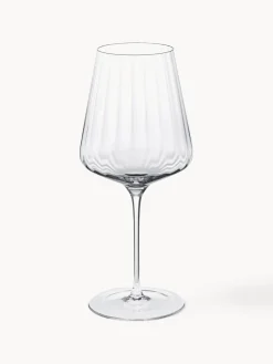 Copas de vino tinto de cristal con relieves Bernadotte, 6 uds.