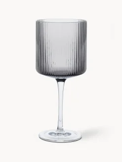 Copas de vino tinto sopladas con relieve Ripple, 2 uds.