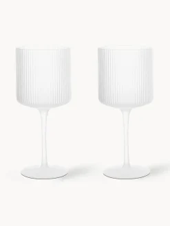 Copas de vino tinto sopladas con relieve Ripple, 2 uds.
