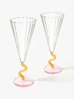 Copas flauta de champán artesanal Curve, 2 uds.