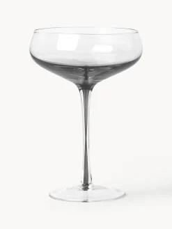 Copas pompadour de champán de vidrio con degradado sopladas Smoke, 4 uds.