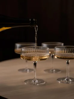 Copas pompadour de champán artesanales con relieves Cami, 4 uds.