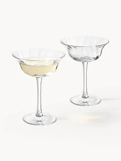 Copas pompadour de champán sopladas Swirl, 4 uds.