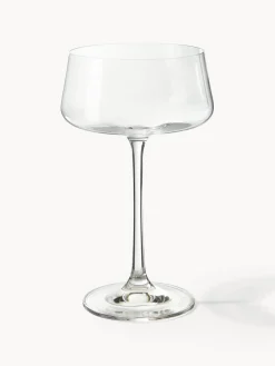 Copas pompadour de champán de cristal Gwenda, 6 uds.