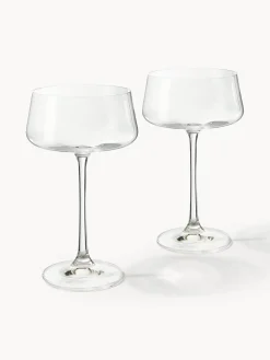 Copas pompadour de champán de cristal Gwenda, 6 uds.