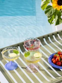 Copas pompadour de champán artesanales de vidrio borosilicato Twirl, 2 uds.