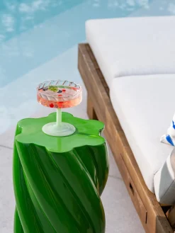 Copas pompadour de champán artesanales de vidrio de borosilicato Twirl, 2 uds.