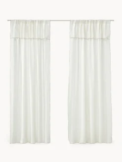 Cortinas de lino semitransparentes con dobladillo Eleonara, 2 uds.