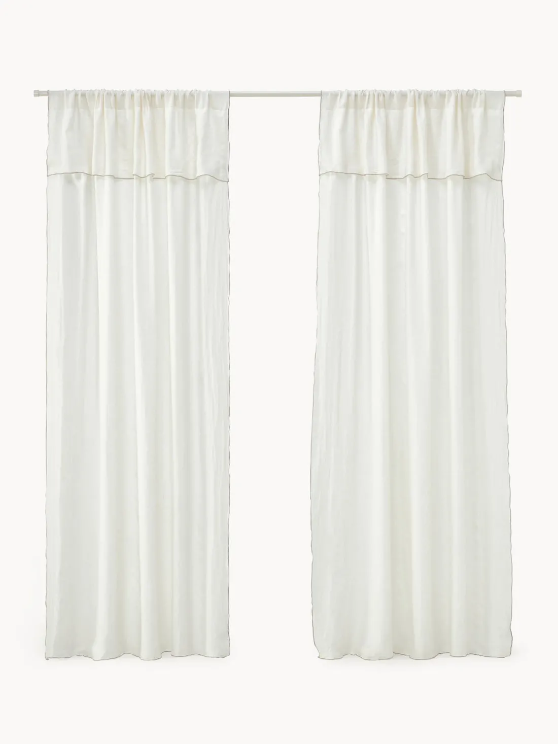 Cortinas de lino semitransparentes con dobladillo Eleonara, 2 uds.