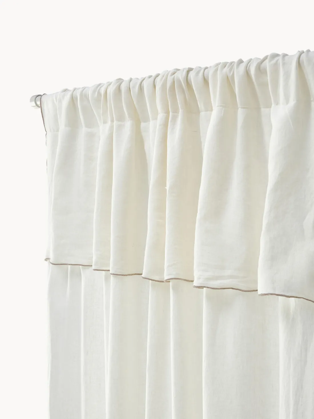 Cortinas de lino semitransparentes con dobladillo Eleonara, 2 uds.