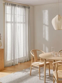 Cortinas semitransparente con cinta de lazo Gardine Ibiza, 2 uds.