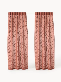 Cortinas semitransparentes con lazos Lidia, 2 uds.