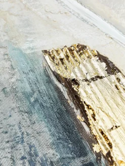 Cuadro en lienzo pintado a mano Golden Blue I