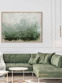 Cuadro en lienzo pintado a mano New Story, marco de madera