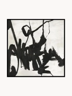 Cuadro en lienzo pintado a mano con marco de madera Playblack